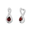 Thumbnail Image 1 of Garnet Infinity Earrings Sterling Silver