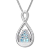Thumbnail Image 3 of Blue Topaz Necklace 1/10 ct tw Diamonds Sterling Silver