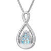 Thumbnail Image 4 of Blue Topaz Necklace 1/10 ct tw Diamonds Sterling Silver