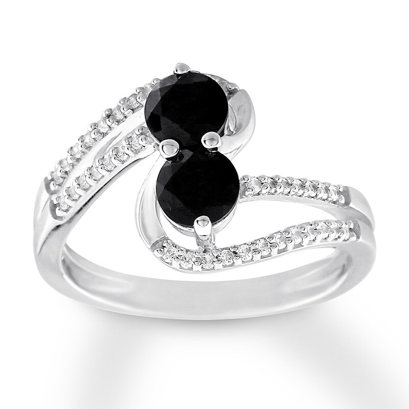 Black Onyx & White Topaz Sterling Silver Ring Size 7 Black Onyx & White Topaz Sterling Silver Ring Size 7