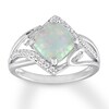 Thumbnail Image 0 of Lab-Created Opal/Lab-Created White Sapphire Ring St. Silver