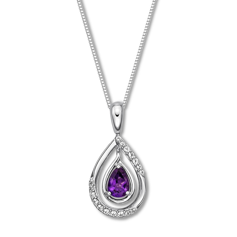 Main Image 1 of Convertible Amethyst Necklace Sterling Silver