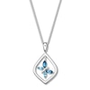 Thumbnail Image 2 of Convertible Butterfly Necklace Blue Topaz Sterling Silver