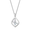 Convertible Butterfly Necklace Blue Topaz Sterling Silver
