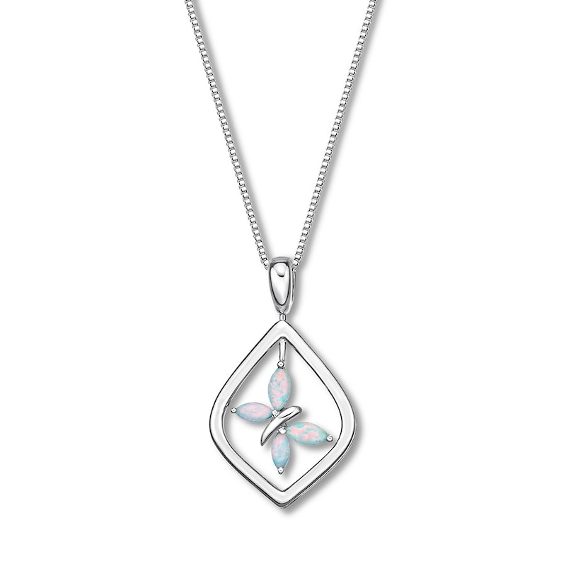 Convertible Butterfly Necklace Blue Topaz Sterling Silver