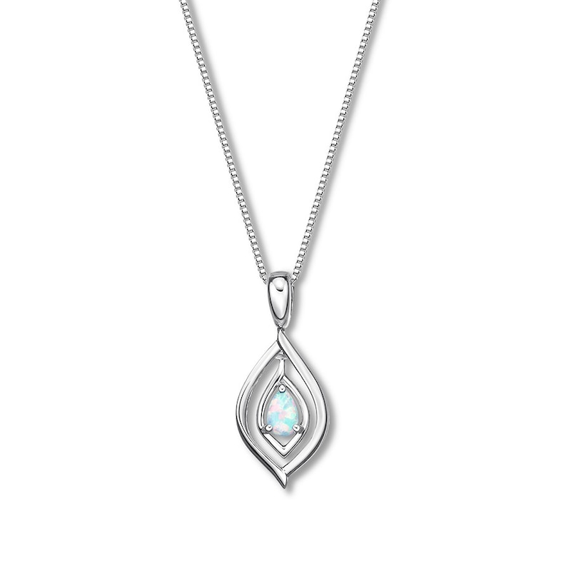Main Image 3 of Convertible Blue Topaz/Lab-Created Opal Necklace Sterling Silver