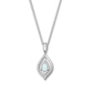 Thumbnail Image 4 of Convertible Blue Topaz/Lab-Created Opal Necklace Sterling Silver
