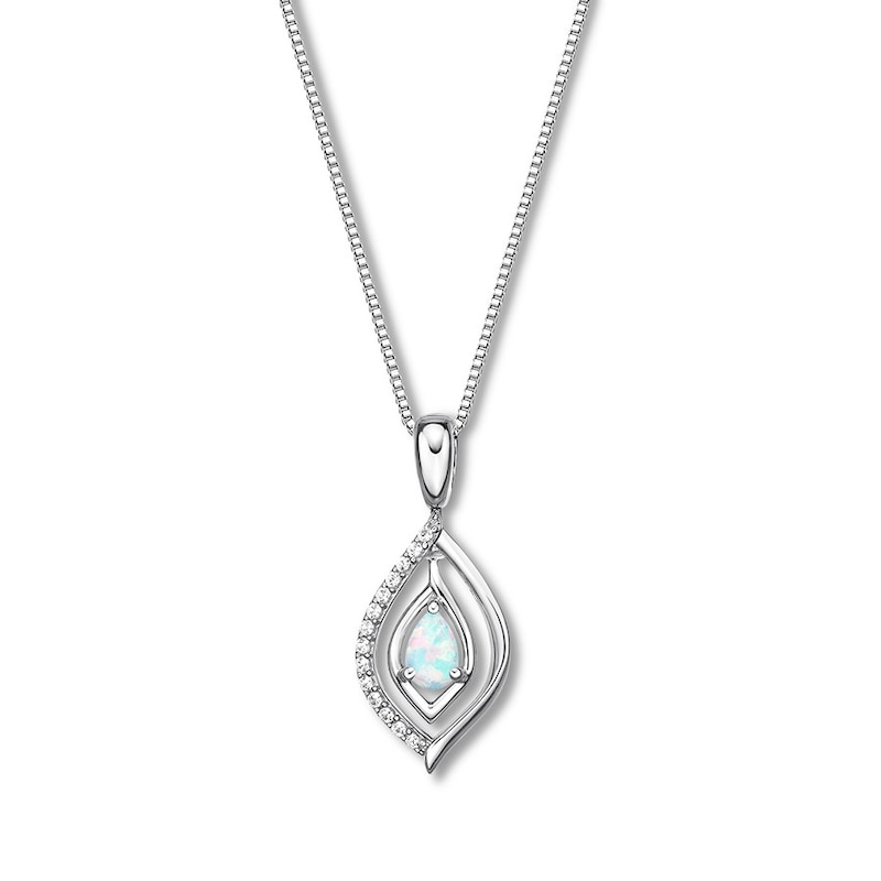 Main Image 4 of Convertible Blue Topaz/Lab-Created Opal Necklace Sterling Silver