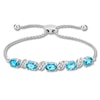 Thumbnail Image 1 of Blue Topaz Bolo Bracelet Lab-Created Sapphires Sterling Silver