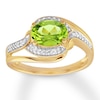 Thumbnail Image 0 of Peridot Ring 1/10 ct tw Diamonds 10K Yellow Gold