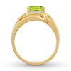 Thumbnail Image 1 of Peridot Ring 1/10 ct tw Diamonds 10K Yellow Gold