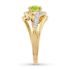 Thumbnail Image 3 of Peridot Ring 1/10 ct tw Diamonds 10K Yellow Gold