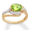 Thumbnail Image 4 of Peridot Ring 1/10 ct tw Diamonds 10K Yellow Gold