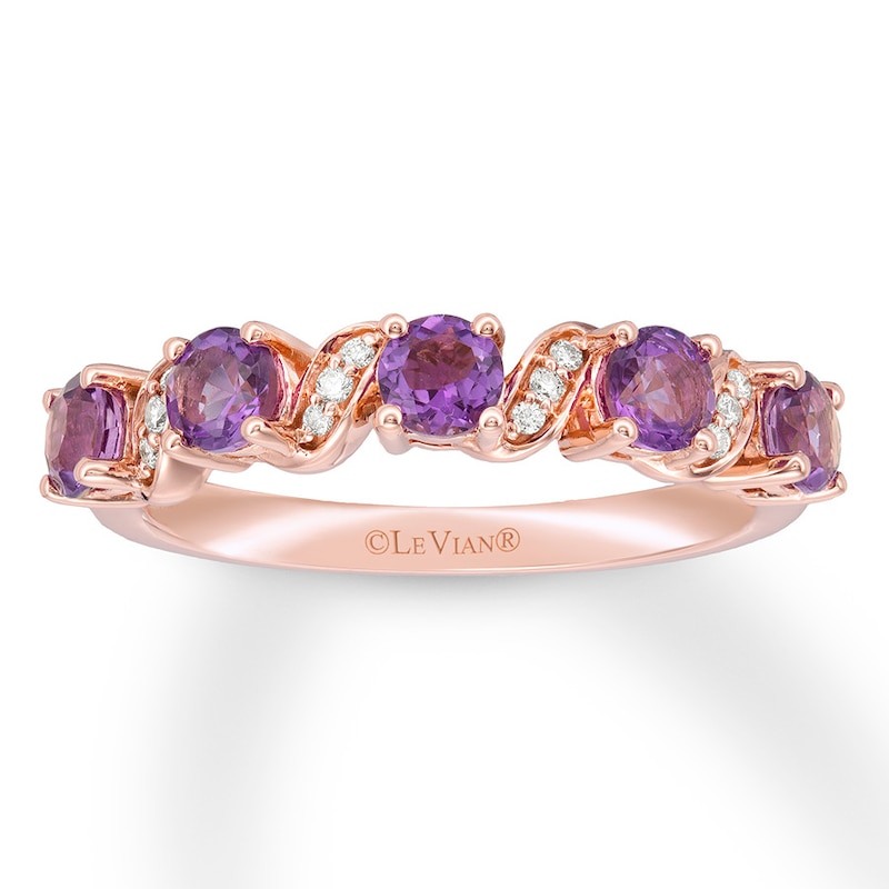 Main Image 1 of Le Vian Amethyst & Diamond Ring 14K Strawberry Gold