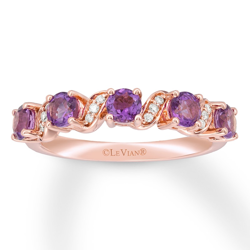 Le Vian Amethyst & Diamond Ring 14K Strawberry Gold