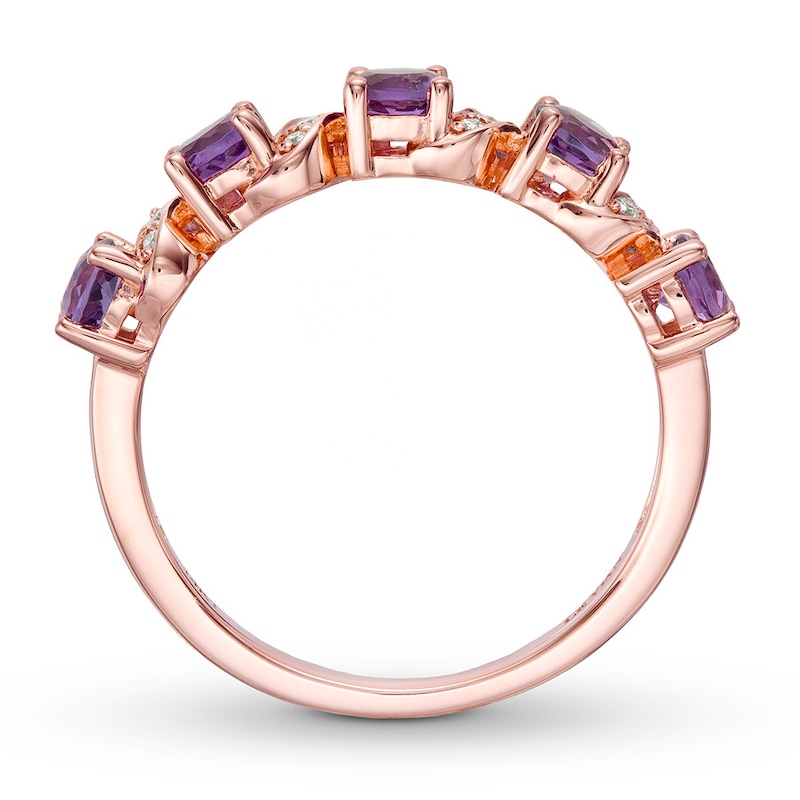 Le Vian Amethyst & Diamond Ring 14K Strawberry Gold