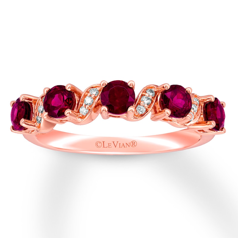 Main Image 1 of Le Vian Rhodolite Garnet Ring with Diamonds 14K Strawberry Gold