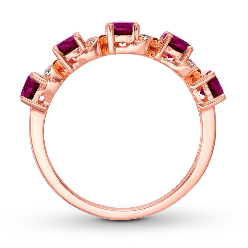 Le Vian Rhodolite Garnet Ring with Diamonds 14K Strawberry Gold