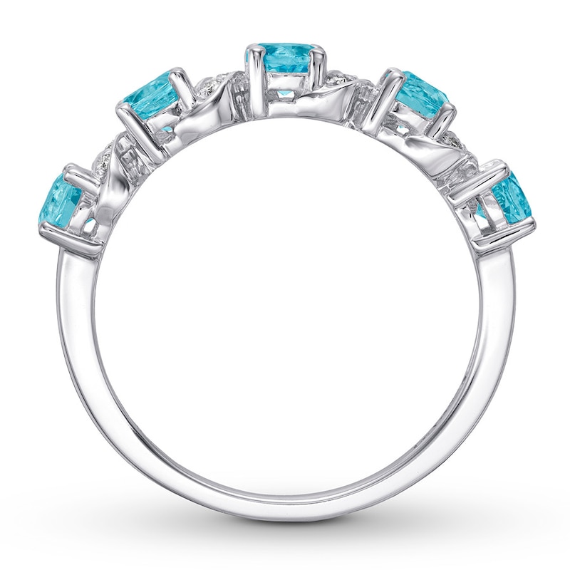 Main Image 2 of Le Vian Aquamarine Ring with Diamonds 14K Vanilla Gold