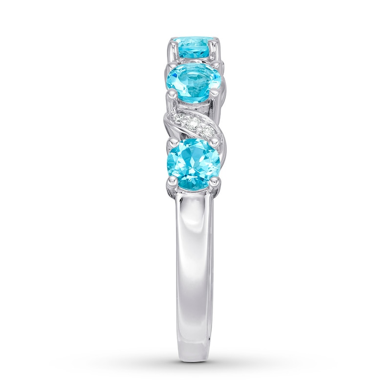 Main Image 3 of Le Vian Aquamarine Ring with Diamonds 14K Vanilla Gold