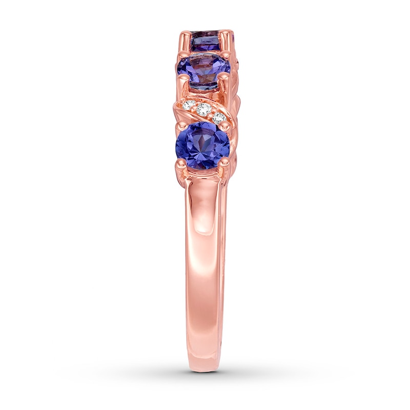 Main Image 3 of Le Vian Tanzanite Ring with Diamonds 14K Strawberry Gold