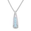 Thumbnail Image 1 of Aquamarine Necklace with Diamonds Sterling Silver
