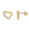 Thumbnail Image 0 of Children's Heart Earrings Cubic Zirconia 14K Yellow Gold