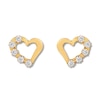 Thumbnail Image 1 of Children's Heart Earrings Cubic Zirconia 14K Yellow Gold