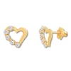 Thumbnail Image 2 of Children's Heart Earrings Cubic Zirconia 14K Yellow Gold