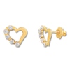 Thumbnail Image 3 of Children's Heart Earrings Cubic Zirconia 14K Yellow Gold