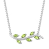 Thumbnail Image 0 of Peridot Leaf Necklace 1/15 ct tw Diamonds Sterling Silver