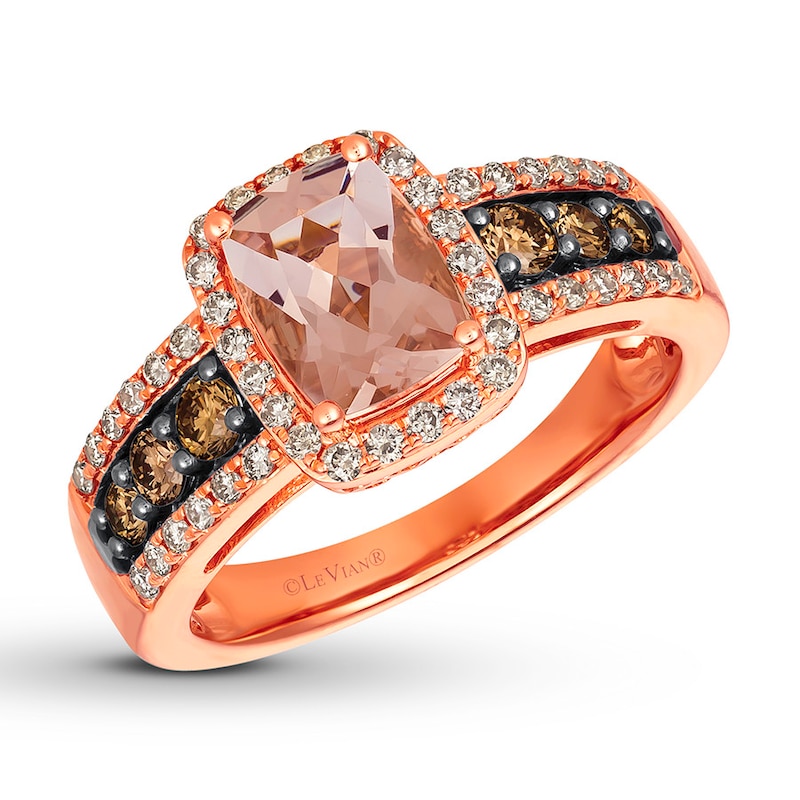 Main Image 1 of Le Vian Morganite Ring 5/8 ct tw Diamonds 14K Strawberry Gold