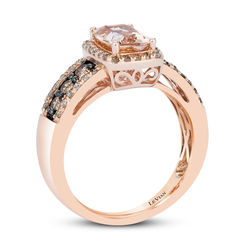 Main Image 3 of Le Vian Morganite Ring 5/8 ct tw Diamonds 14K Strawberry Gold