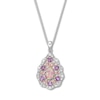 Thumbnail Image 0 of Lab-Created Opal Necklace Amethyst Sterling Silver/10K Gold