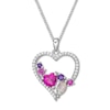 Thumbnail Image 1 of Lab-Created Gemstone Heart Necklace Sterling Silver