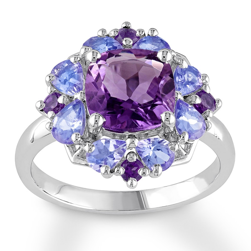 Main Image 1 of Amethyst & Tanzanite Ring Sterling Silver