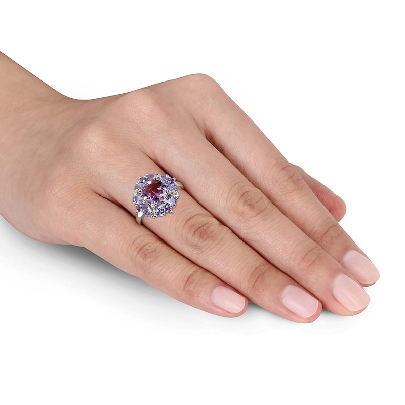 Main Image 2 of Amethyst & Tanzanite Ring Sterling Silver