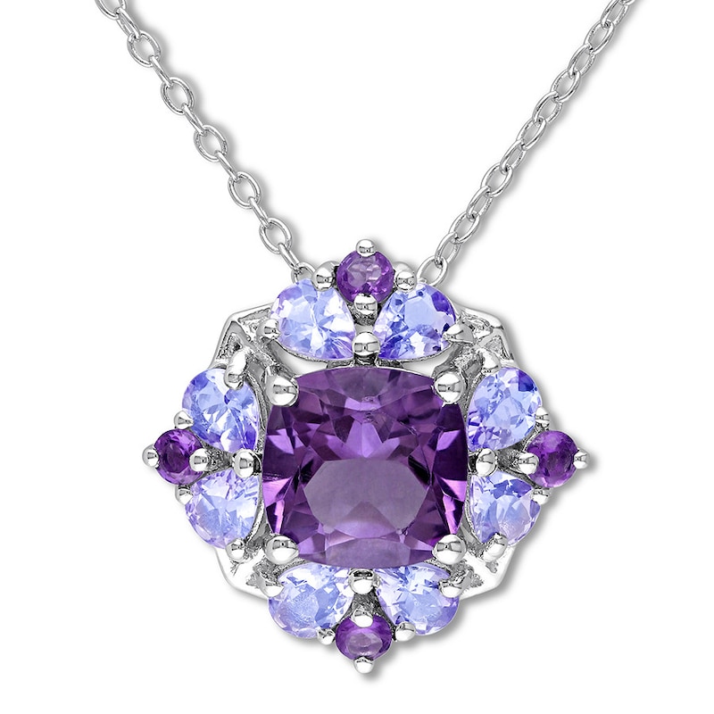 Main Image 1 of Amethyst & Tanzanite Necklace Sterling Silver