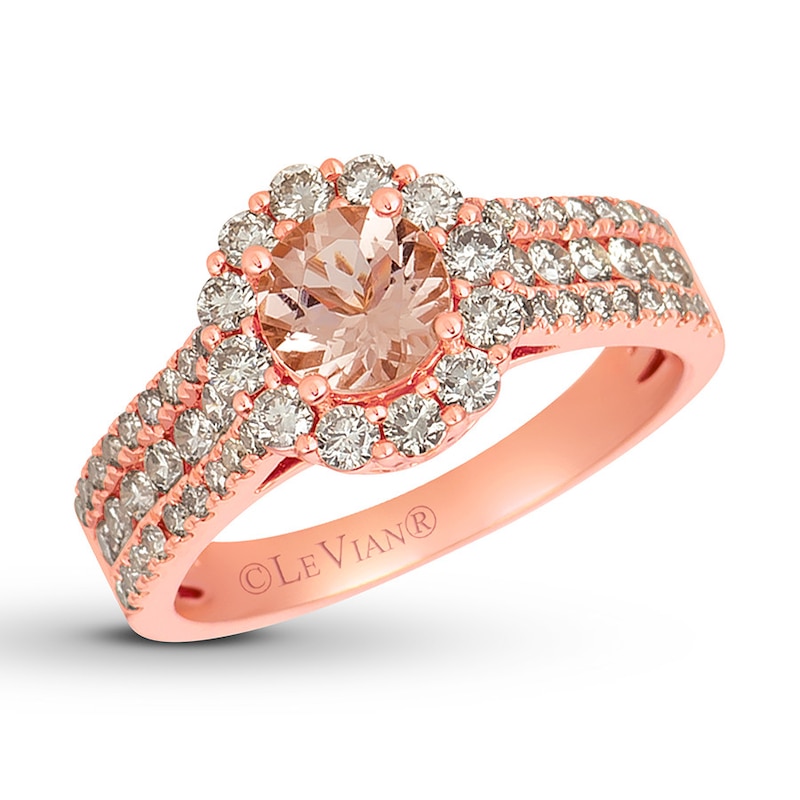 Le Vian Morganite Ring 7/8 ct tw Diamonds 14K Strawberry Gold