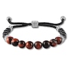 Thumbnail Image 0 of Chalcedony & Black Onyx Bead Bolo Bracelet Sterling Silver 10.5"