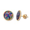 Thumbnail Image 0 of Lab-Created Gemstone Disc Earrings Pave-set 10K Yellow Gold