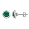 Thumbnail Image 1 of Lab-Created Emerald Earrings Sterling Silver