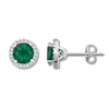 Thumbnail Image 0 of Lab-Created Emerald Earrings Sterling Silver