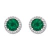 Thumbnail Image 2 of Lab-Created Emerald Earrings Sterling Silver