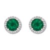 Thumbnail Image 1 of Lab-Created Emerald Earrings Sterling Silver