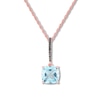 Thumbnail Image 0 of Blue Topaz & Black Diamond Necklace 10K Rose Gold