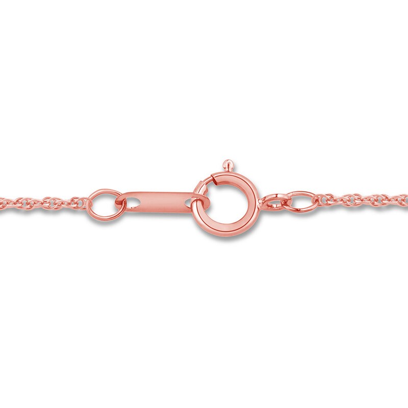 Main Image 3 of Blue Topaz & Black Diamond Necklace 10K Rose Gold