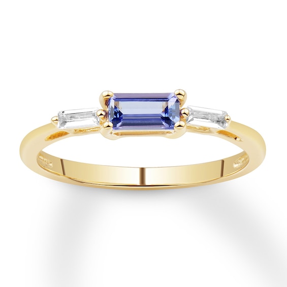 Kay Tanzanite Ring White Topaz 10K Yellow Gold