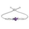 Thumbnail Image 1 of Amethyst Bolo Bracelet Lab-Created Sapphires Sterling Silver
