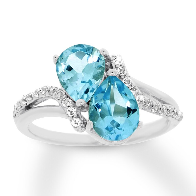 Main Image 1 of Blue & White Topaz Ring Sterling Silver